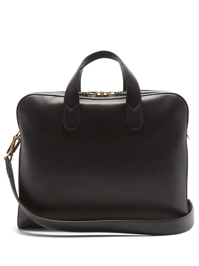 Dunhill Men's Duke Single-document Leather Briefcase In Black