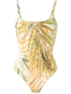 Lygia & Nanny Hapuna Printed Swimsuit In Yellow