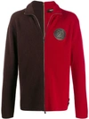 Fendi Two-tone Zipped Cardigan In F18ng-moka+berry
