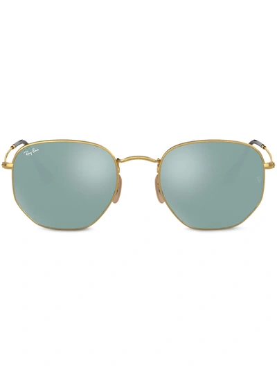 Ray Ban Hexagonal Shaped Sunglasses In Silver