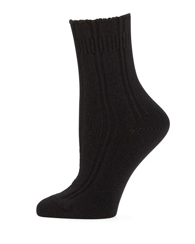 Falke Cashmere-blend Cozy Ruffled Bedsocks In Black