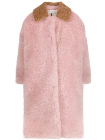 L'autre Chose Faux Fur Coat In U310 Pink