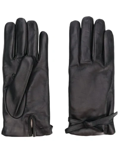 L'autre Chose Wool Lined Gloves In Black