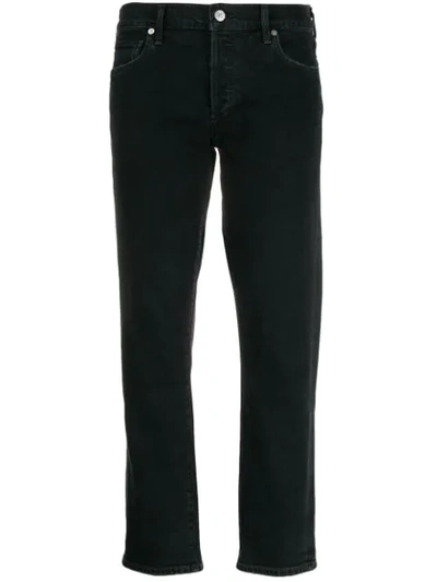 Citizens Of Humanity Slim Fit Cropped Jeans In Black