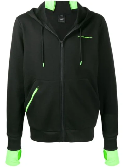Oakley Printed Logo Hooded Jacket In Black