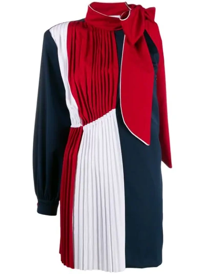 Atu Body Couture Asymmetric Pleated Mini Dress In Red