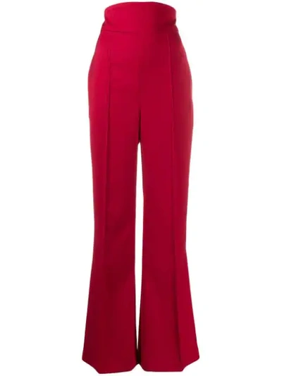 Atu Body Couture High Waisted Flared Trousers In Red