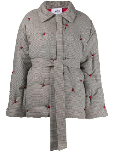 Atu Body Couture Oversized Quilted Coat In Grey