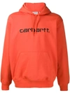 Carhartt Kapuzenpullover Mit Logo-stickerei In 04v90 Orange Brick