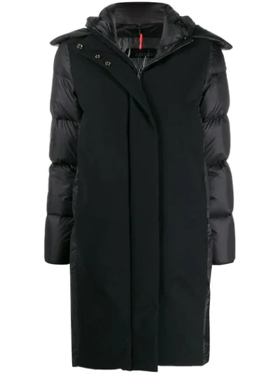 Rrd Feather Down Hooded Coat In Black