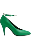 Gucci Décolleté Embellished Strap Pumps In Green