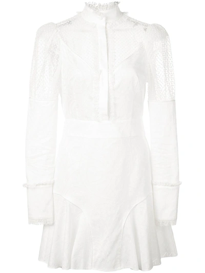 Alexis Madilyn Sheer Puff Sleeve Dress In White