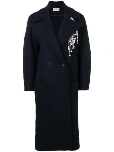 Christopher Kane Pearl Embellished Coat In 4017 Midnight