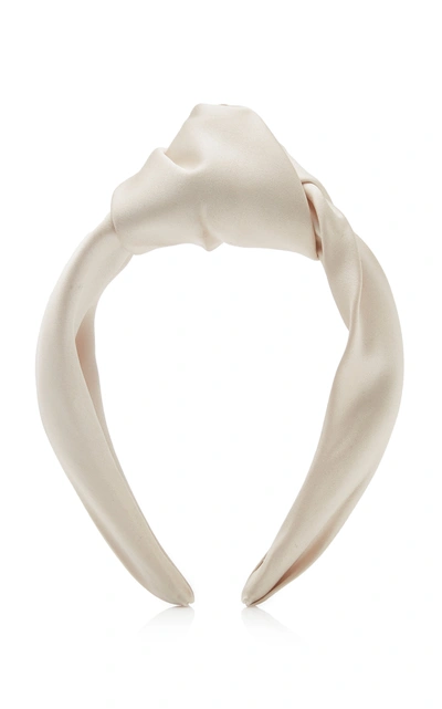 Eugenia Kim Karyn Knotted Satin Headband In White