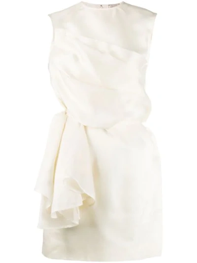Nina Ricci Organza Crewneck Dress In White