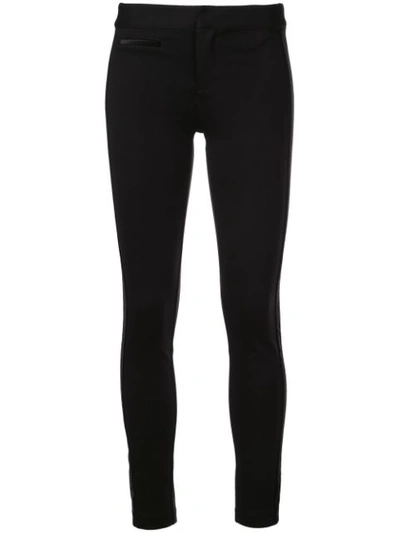 Paige Tereza Skinny Pants W/ Velvet Stripes In Black