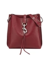 Rebecca Minkoff Megan Leather Shoulder Bag In Pinot Noir/silver