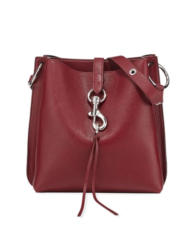 Rebecca Minkoff Megan Leather Shoulder Bag In Pinot Noir/silver