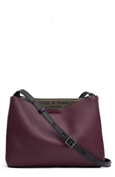 Rag & Bone Passenger Leather Crossbody Bag - Purple In Olvngt/ Blk