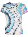 Mother Goodie Goodie Short-sleeve Boxy Cotton Tee In Blue/purple Tie-dye