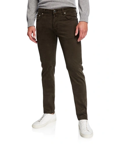 Jacob Cohen Men's Brushed Denim 5-pocket Jeans, Green