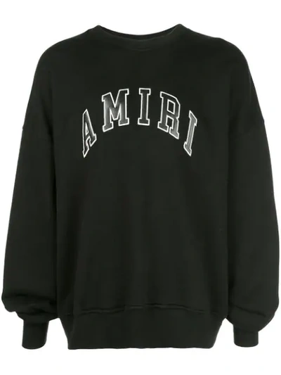 Amiri College Crew Neck Sweatshirt In Black