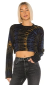 Cotton Citizen Tokyo Tie Dye Crop Tee In Deep Sea Vortex