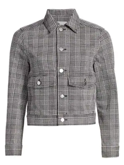 Ag Evonne Workwear Jacket In Black/white Houndstooth