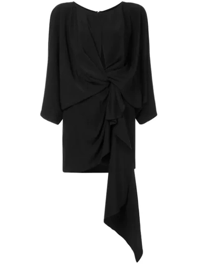 Acler Laurel Draped Keyhole Mini Dress In Black