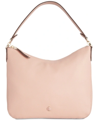 Kate Spade Medium Polly Leather Shoulder Bag In Flapper Pink/gold