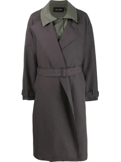Low Classic Double Cotton-blend Trench Coat In Grey