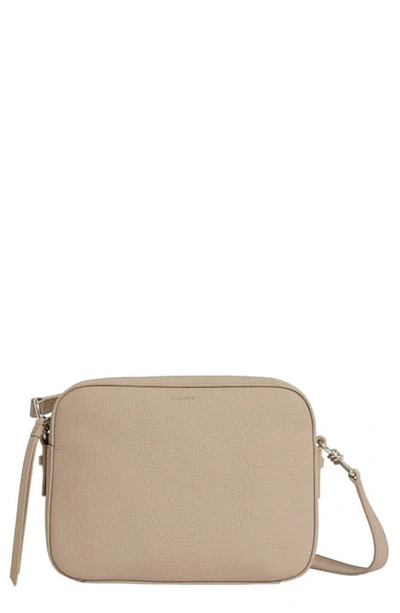 Allsaints Captain Square Leather Crossbody Bag - White In Dune