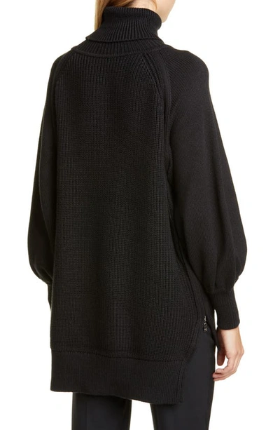 Adeam Side Zip Bishop Sleeve Sweater In Black