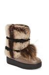 Sheridan Mia Tallulah Genuine Rabbit & Genuine Fox Fur Boot In Gold