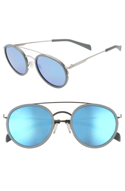 Maui Jim Even Keel 51mm Polarizedplus2® Sunglasses In Silver/ Blue Hawaii