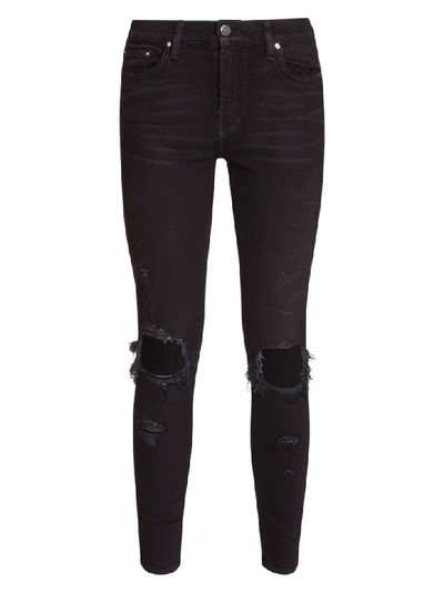 Amiri Distressed Skinny Jeans In Nero