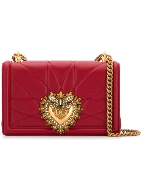 Dolce & Gabbana Medium Devotion Bag In MatelassÉ Nappa Red Color | ModeSens