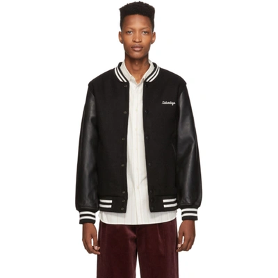 Saturdays Surf Nyc Saturdays Nyc Black Welsh Varsity Bomber Jacket 