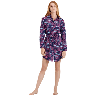 Vilebrequin Florence Coral & Fishes Swim Cover-up Dress In Blue
