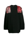 Raf Simons Oversized Photographic Shoulder Patch Sweater In Black