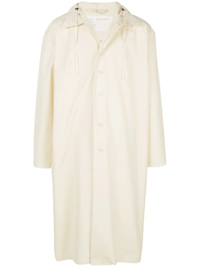 Camiel Fortgens Drawstring Hood Raincoat In White