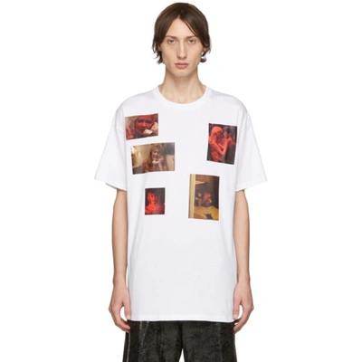 Raf Simons Blue Velvet Print T-shirt In White