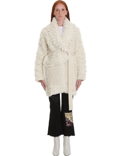 Alanui Coat In White Wool