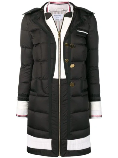 Thom Browne Tuxedo-style Hooded Coat In Black