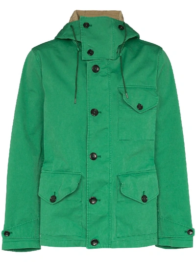 Ten C Hooded Parka Jacket In Green