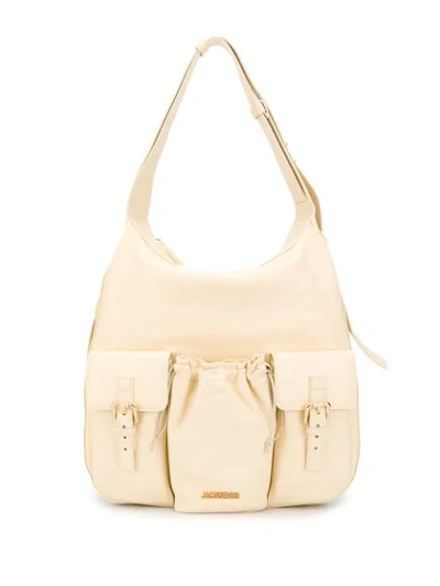 Jacquemus Le Iba Leather Shoulder Bag In Old Off White