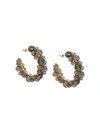 Simone Rocha Medium Wiggle Crystal Hoop Earrings In Black