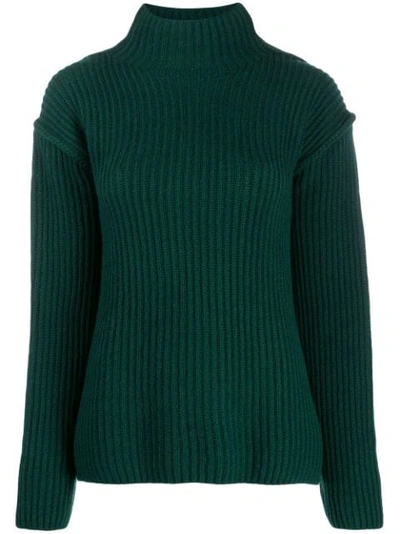 Tory Burch Wool & Cashmere Blend Knit Sweater In Green