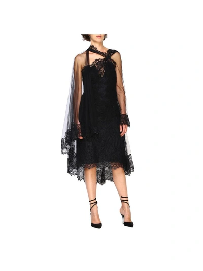 Ermanno Scervino Dress With Lace Edges In Black