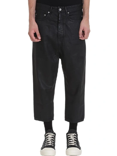 Drkshdw Collapse Croppe Jeans In Black Denim